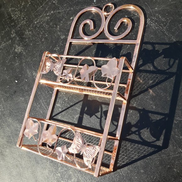 Display Shelf for Wall or Table Top Copper Metal Spice Rack shelves Wall Hanging - Picture 3 of 12